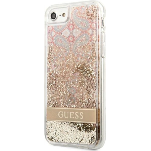 Etui Guess GUHCI8LFLSD Apple iPhone SE 2022/SE 2020/8/7 złoty/gold hardcase Paisley Liquid Glitter