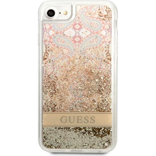 Etui Guess GUHCI8LFLSD Apple iPhone SE 2022/SE 2020/8/7 złoty/gold hardcase Paisley Liquid Glitter