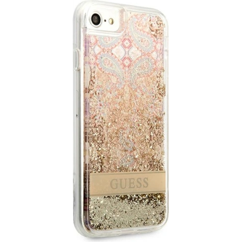 Etui Guess GUHCI8LFLSD Apple iPhone SE 2022/SE 2020/8/7 złoty/gold hardcase Paisley Liquid Glitter