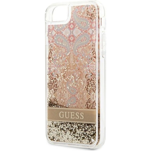 Etui Guess GUHCI8LFLSD Apple iPhone SE 2022/SE 2020/8/7 złoty/gold hardcase Paisley Liquid Glitter