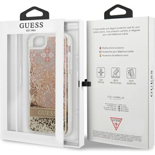 Etui Guess GUHCI8LFLSD Apple iPhone SE 2022/SE 2020/8/7 złoty/gold hardcase Paisley Liquid Glitter