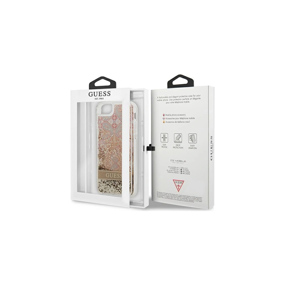 Hurtownia GSM - Etui Guess GUHCI8LFLSD Apple iPhone SE 2022/SE 2020/8/7 zlatý/gold hardcase Paisley Liquid Glitter - GUE1812GLD - {ean13} - Hurt