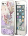 Case Guess GUHCI8LFLSU Apple iPhone SE 2022/SE 2020/8/7 lila/purple hardcase Flower Liquid Glitter
