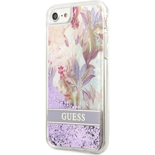 Etui Guess GUHCI8LFLSU Apple iPhone SE 2022/SE 2020/8/7 fioletowy/purple hardcase Flower Liquid Glitter