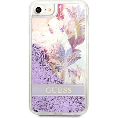 Etui Guess GUHCI8LFLSU Apple iPhone SE 2022/SE 2020/8/7 fioletowy/purple hardcase Flower Liquid Glitter