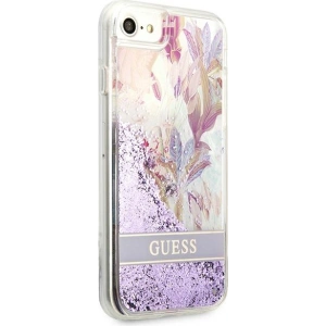 Hurtownia GSM - Case Guess GUHCI8LFLSU Apple iPhone SE 2022/SE 2020/8/7 lila/purple hardcase Flower Liquid Glitter - GUE1813PRP - {ean13} - Hurt