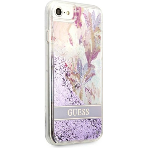 Etui Guess GUHCI8LFLSU Apple iPhone SE 2022/SE 2020/8/7 fioletowy/purple hardcase Flower Liquid Glitter