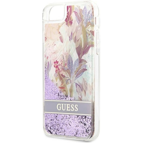 Etui Guess GUHCI8LFLSU Apple iPhone SE 2022/SE 2020/8/7 fioletowy/purple hardcase Flower Liquid Glitter