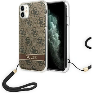Hurtownia GSM - Etui Guess GUOHCN61H4STW Apple iPhone 11 brązowy/brown hardcase 4G Print Strap - GUE1814BR - {ean13} - Hurt