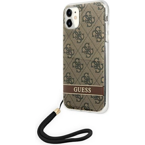 Etui Guess GUOHCN61H4STW Apple iPhone 11 brązowy/brown hardcase 4G Print Strap