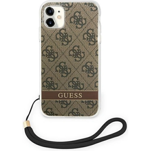 Etui Guess GUOHCN61H4STW Apple iPhone 11 brązowy/brown hardcase 4G Print Strap