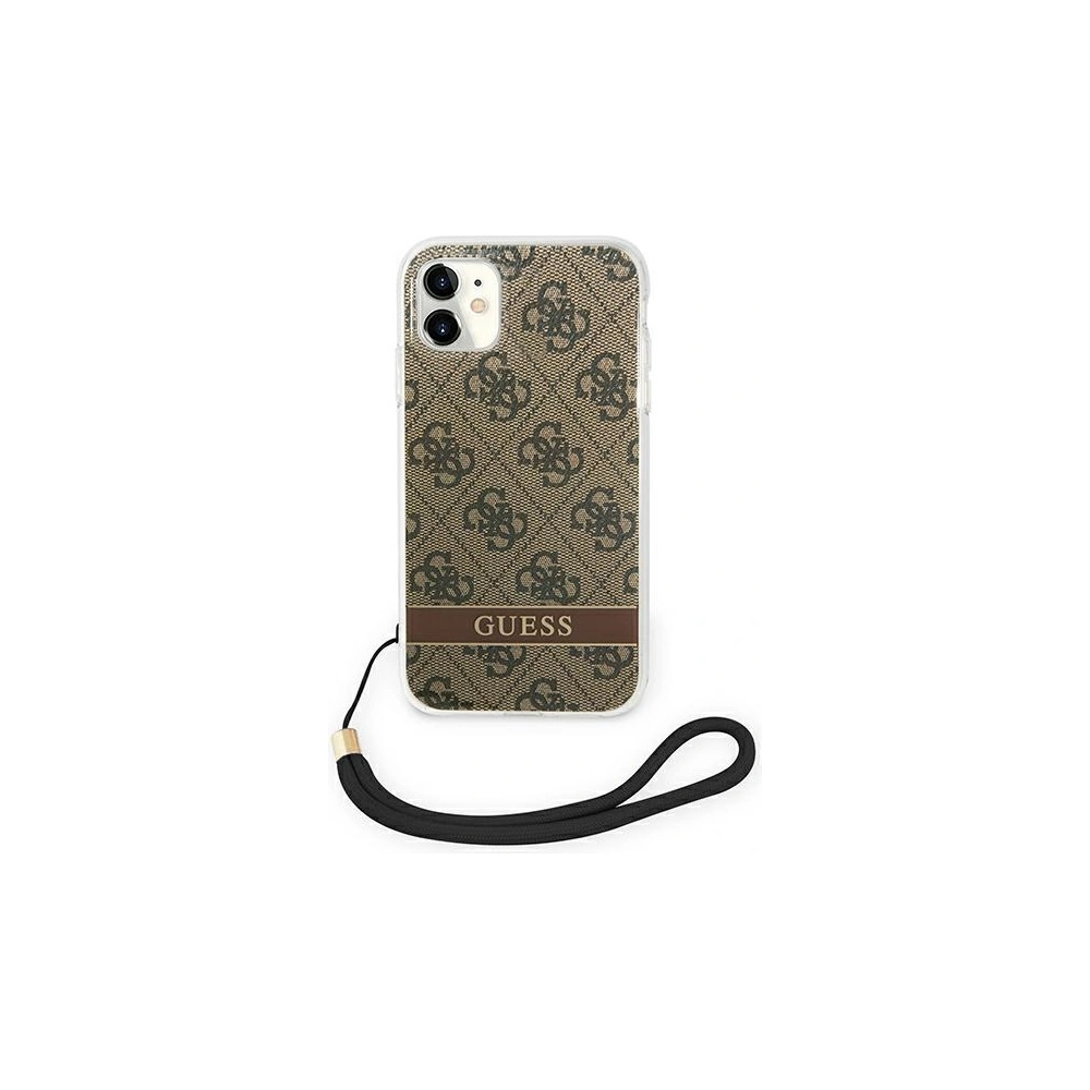Hurtownia GSM - Etui Guess GUOHCN61H4STW Apple iPhone 11 hnědý/brown hardcase 4G Print Strap - GUE1814BR - {ean13} - Hurt