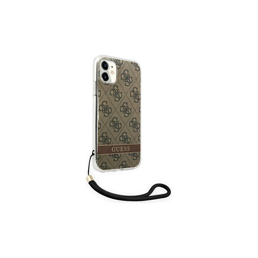 Hurtownia GSM - Etui Guess GUOHCN61H4STW Apple iPhone 11 hnědý/brown hardcase 4G Print Strap - GUE1814BR - {ean13} - Hurt