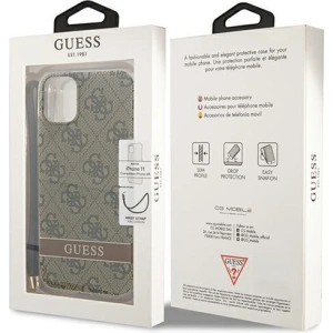 Hurtownia GSM - Etui Guess GUOHCN61H4STW Apple iPhone 11 brązowy/brown hardcase 4G Print Strap - GUE1814BR - {ean13} - Hurt
