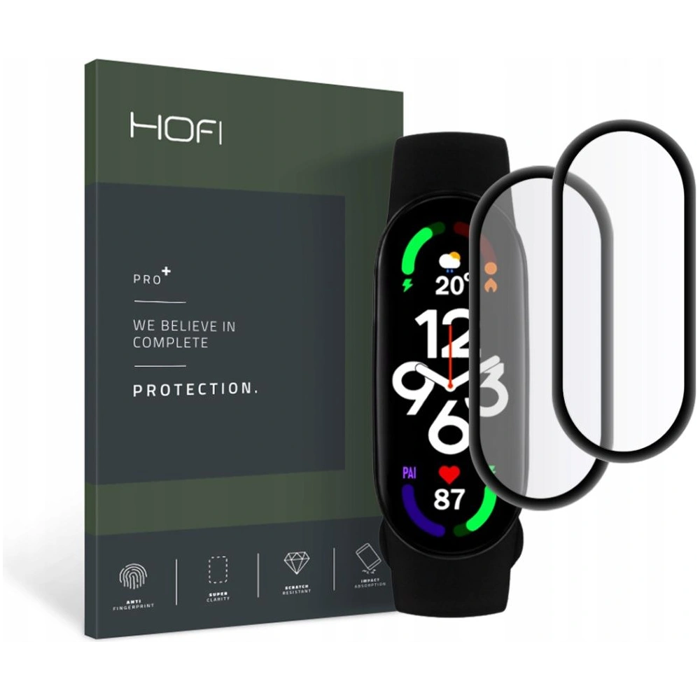 Hurtownia GSM - Hybidní sklo Hofi Hybrid Pro+ Xiaomi Mi Band 7 Black [2 PACK] - HOFI238BLK - {ean13} - Hurt