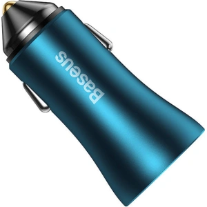 Baseus Golden Contactor Max Car Charger, USB + USB-C 60W (blue)