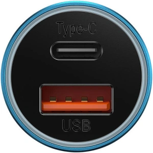Hurtownia GSM - Ładowarka samochodowa Baseus Golden Contactor Max, USB + USB-C, 60W (niebieska) - BSU3249BLU - {ean13} - Hurt