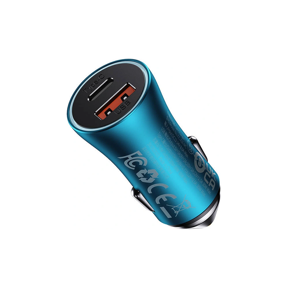 Hurtownia GSM - Autonabíječka Baseus Golden Contactor Max, USB + USB-C, 60W (modrá) - BSU3249BLU - {ean13} - Hurt