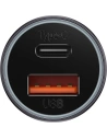 Baseus Golden Contactor Max Car Charger, USB + USB-C 60W (gray)