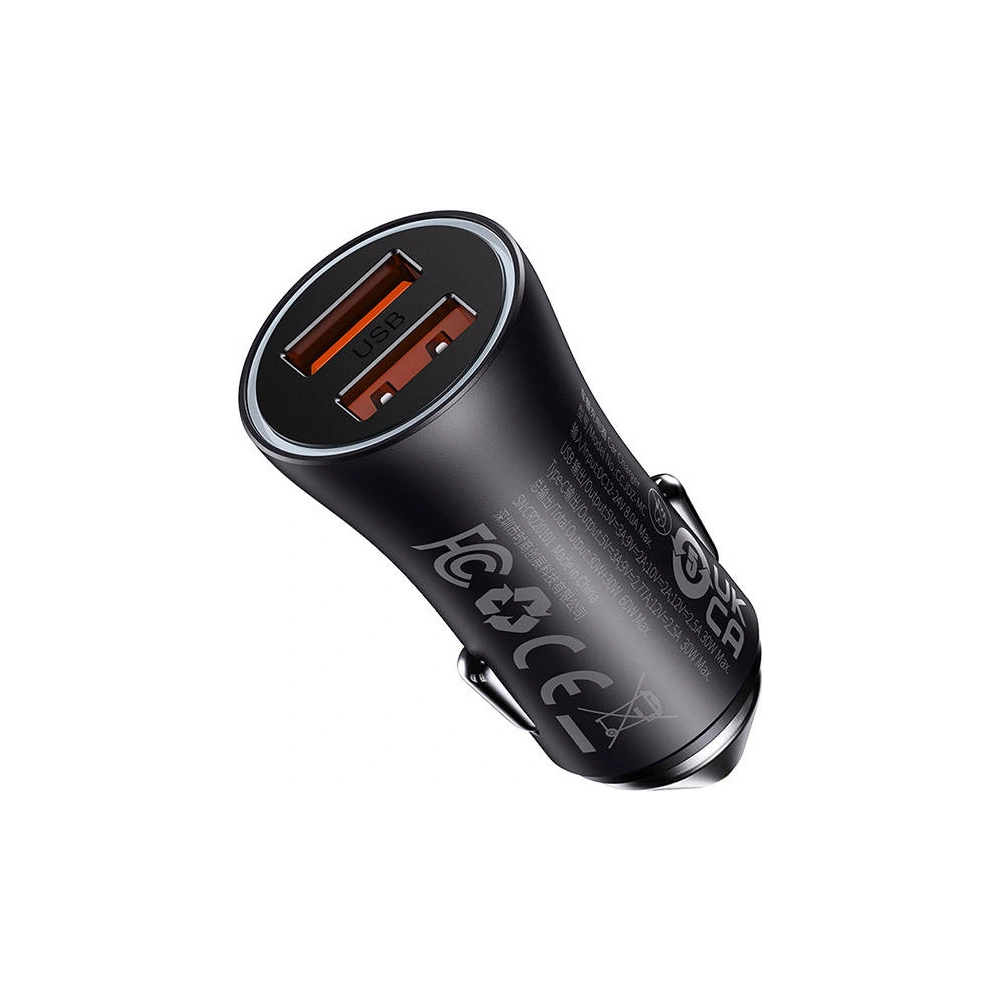 Hurtownia GSM - Automobilová nabíječka Baseus Golden Contactor Max, 2x USB, 60W (šedá) - BSU3252GRY - {ean13} - Hurt