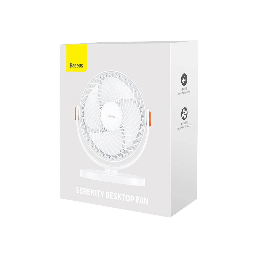 Stolní ventilátor Baseus Serenity, USB (bílý)