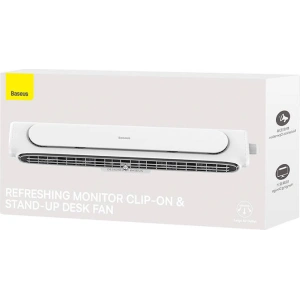 Wholesale Baseus Refreshing Monitor Clip-On & Stand-Up Desk Fan White - BSU3254WHT - {ean13} - Hurt