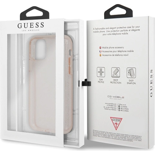 Etui Guess GUHCN65PCGLPI Apple iPhone 11 Pro Max różowy/pink hard case Glitter