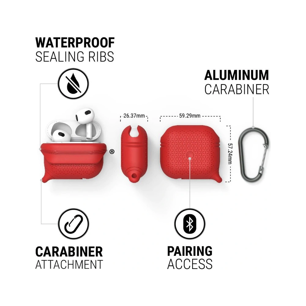 Hurtownia GSM - Etui Catalyst Waterproof Vibe Apple AirPods 3 červené - CAT106RED - {ean13} - Hurt