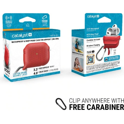 Etui Catalyst Waterproof Vibe Apple AirPods 3 czerwone