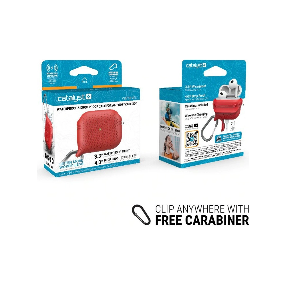 Hurtownia GSM - Etui Catalyst Waterproof Vibe Apple AirPods 3 červené - CAT106RED - {ean13} - Hurt