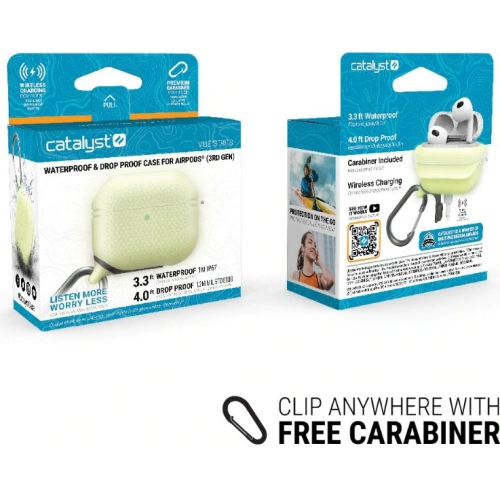 Etui Catalyst Waterproof Vibe Apple AirPods3 świecące w ciemności