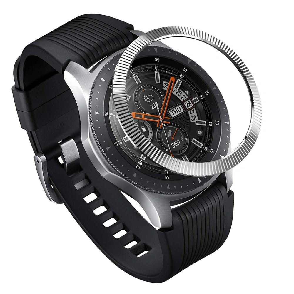 Hurtownia GSM - Náhradní kryt na tachymetr Ringke Samsung Galaxy Gear S3/Watch 46mm z nerezové oceli s pruhovaným stříbrným designem GW-46-12 - RGK895SSLV - {ean13} - Hurt