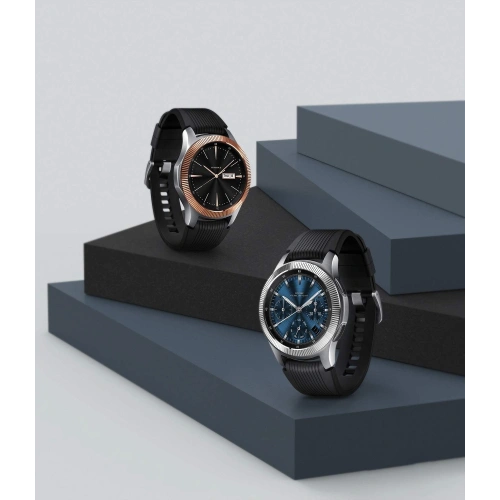 Nakładka na tachymetr Ringke Samsung Galaxy Gear S3/Watch 46mm stal nierdzewna prążkowana srebrna GW-46-12