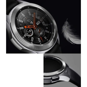 Nakładka na tachymetr Ringke Samsung Galaxy Gear S3/Watch 46mm stal nierdzewna prążkowana srebrna GW-46-12