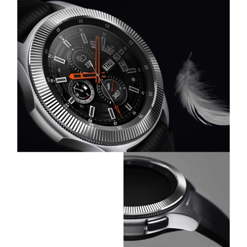 Nakładka na tachymetr Ringke Samsung Galaxy Gear S3/Watch 46mm stal nierdzewna prążkowana srebrna GW-46-12