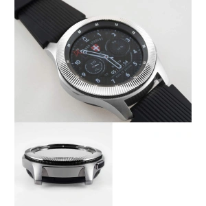 Nakładka na tachymetr Ringke Samsung Galaxy Gear S3/Watch 46mm stal nierdzewna prążkowana srebrna GW-46-12