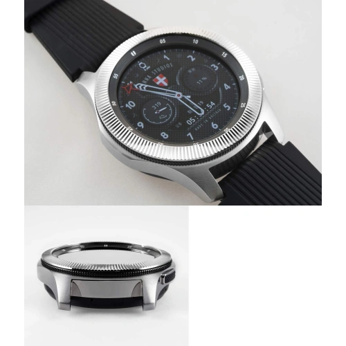 Nakładka na tachymetr Ringke Samsung Galaxy Gear S3/Watch 46mm stal nierdzewna prążkowana srebrna GW-46-12