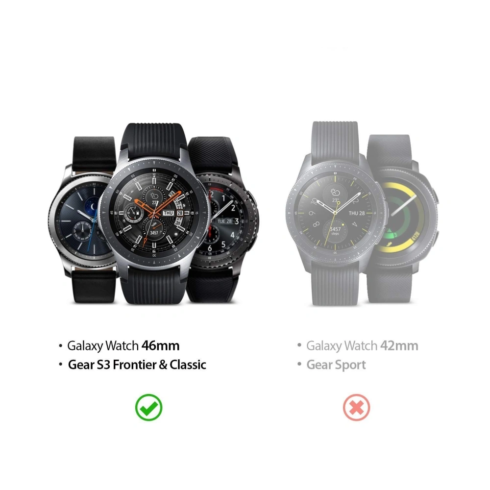 Hurtownia GSM - Náhradní kryt na tachymetr Ringke Samsung Galaxy Gear S3/Watch 46mm z nerezové oceli s pruhovaným stříbrným designem GW-46-12 - RGK895SSLV - {ean13} - Hurt