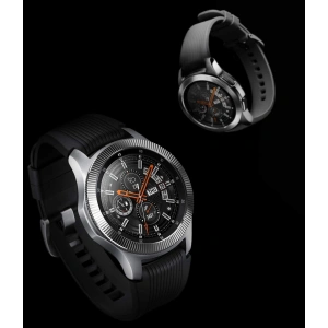 Nakładka na tachymetr Ringke Samsung Galaxy Gear S3/Watch 46mm stal nierdzewna prążkowana srebrna GW-46-12