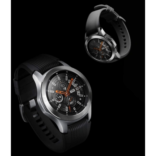 Nakładka na tachymetr Ringke Samsung Galaxy Gear S3/Watch 46mm stal nierdzewna prążkowana srebrna GW-46-12