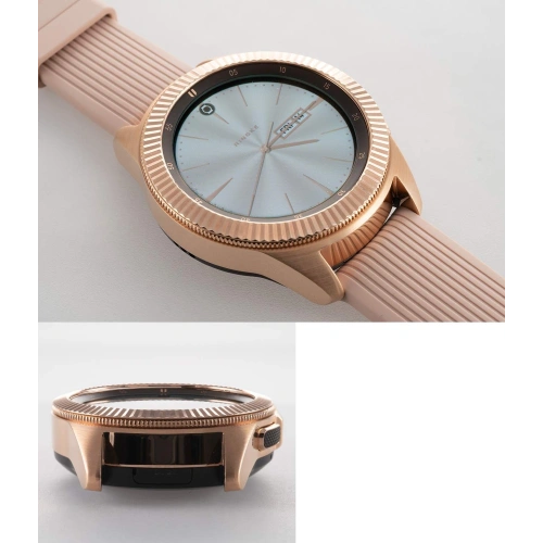 Nakładka na tachymetr Ringke Samsung Galaxy Sport/Watch 42mm stal nierdzewna prążkowana złota GW-42-06