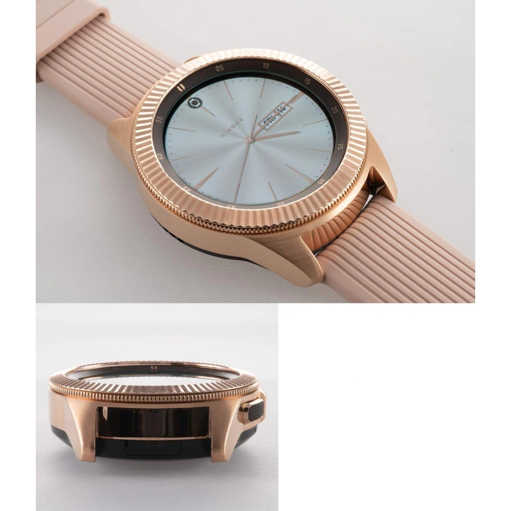 Náhradní kryt na tachymetr Ringke Samsung Galaxy Sport/Watch 42mm nerezová ocel pruhovaná zlatá GW-42-06