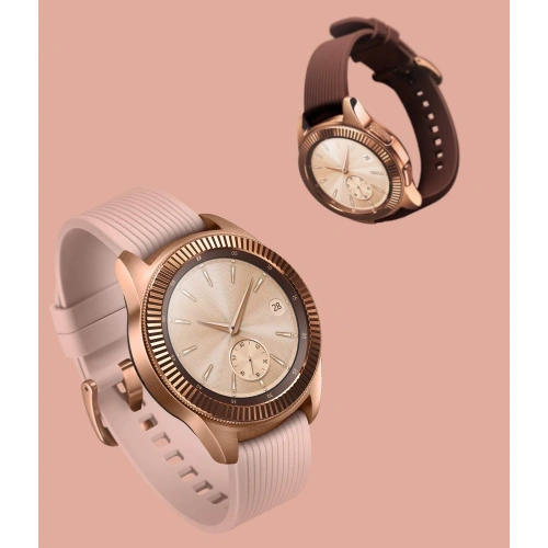 Nakładka na tachymetr Ringke Samsung Galaxy Sport/Watch 42mm stal nierdzewna prążkowana złota GW-42-06