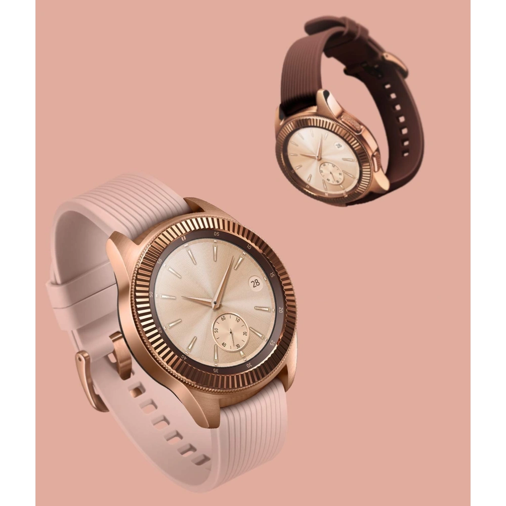 Náhradní kryt na tachymetr Ringke Samsung Galaxy Sport/Watch 42mm nerezová ocel pruhovaná zlatá GW-42-06