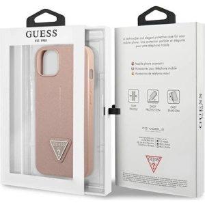 Hurtownia GSM - Etui Guess GUHCP13SPSATLP Apple iPhone 13 mini różowy/pink hardcase Saffiano Triangle Logo - GUE1816PNK - {ean13} - Hurt
