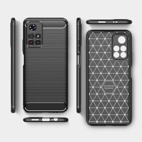 Etui Tech-Protect TPUCarbon Redmi Note 11S 5G/POCO M4 Pro 5G Black