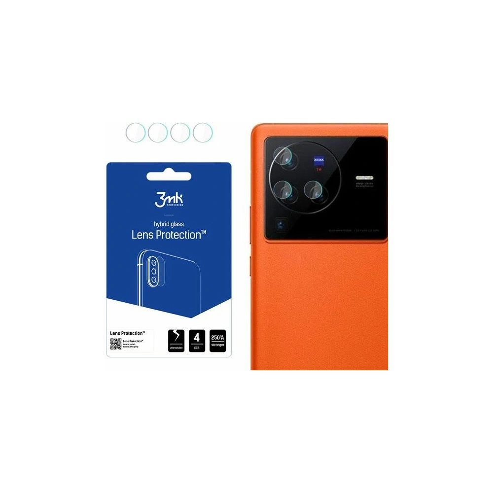 Szkło hybrydowe na obiektyw aparatu 3MK Lens Protection Vivo X80 Pro [4 PACK]