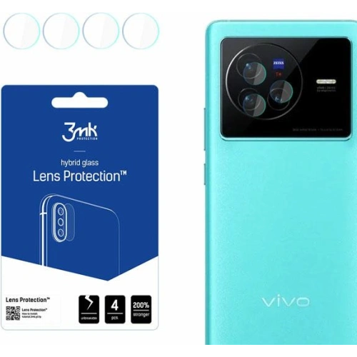 Szkło hybrydowe na obiektyw aparatu 3MK Lens Protection Vivo X80 [4 PACK]
