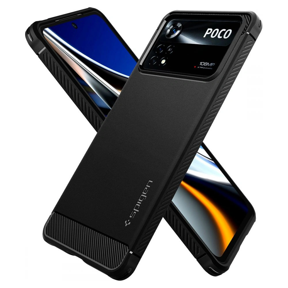 Hurtownia GSM - Etui Spigen Rugged Armor POCO X4 Pro 5G Matná Černá - SPN2262BLK - {ean13} - Hurt