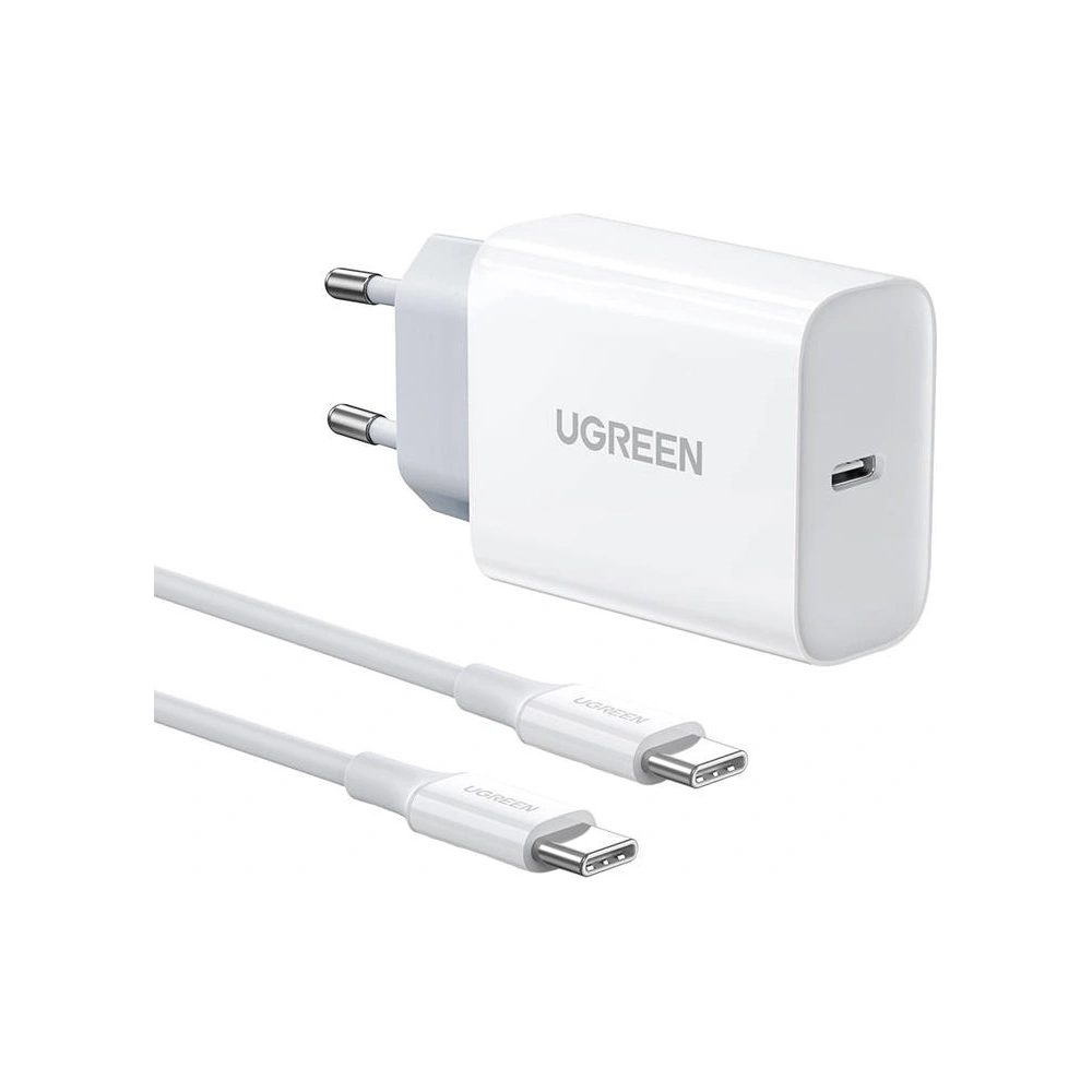 Hurtownia GSM - Síťová nabíječka UGREEN USB-C, 30W + USB-C kabel (bílá) - UGR1232WHT - {ean13} - Hurt